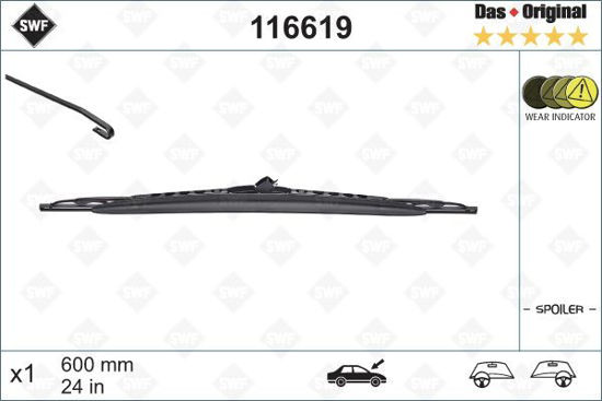 Sılecek (Swf) 60cm (X1) Spoılerlı Vectra C -Bmw X5 406 Volvo S60 S80 Megan Iı Va resmi