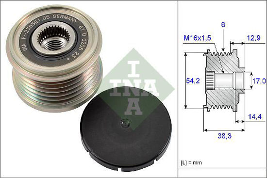 Alternatör Kasnağı Rulmanlı Peugeot 206-207-307-308-406-407-Partner-C2-C3-C4-C5- resmi