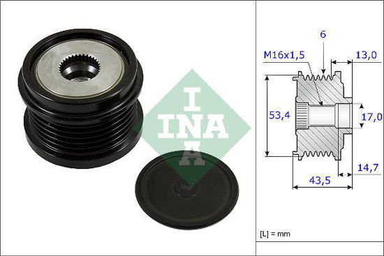 Alternatör Kasnağı 43.5mm Cmax-Fiesta 6--Focus 3-Kuga Iı-Transit-Connect-Courı resmi