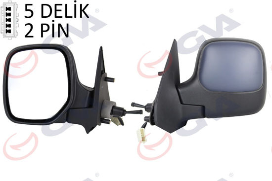 Dış Dikiz Aynası Mekanik Sol Partner-Berlingo 97-07 Isıtmalı Konveks Astarlı Vm- resmi