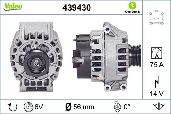 Alternator 75a 14v (Renault: Thalıa 1.4 1.4 16v 1.6 16v -08 Kango0 Megane ) resmi