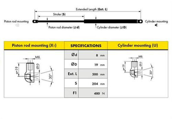 Motor Kaput Amortisörü Toledo 98 D0092-1 resmi