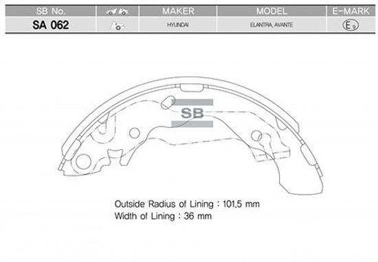 Arka Pabuç Balata Accent 03 Coupe 96-02 Elantra 96-00 Gs8569 203x39 resmi