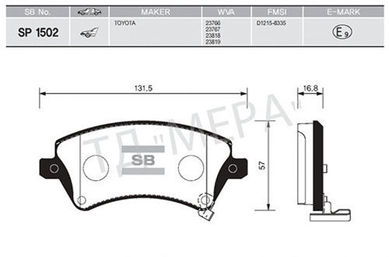 Ön Balata Corolla 1.4-1.6-1.4vvti-1.6vvti-1.8 Vvti 02-07 1.4 D4d 04-07 2.0d4d 02 resmi