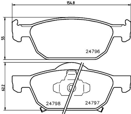 Ön Balata Accord Sedan 2.4 08 Accord Ix 2.0i-2.4i-2.2i-Dtec 08 Mek.Şanz Gdb3476 resmi