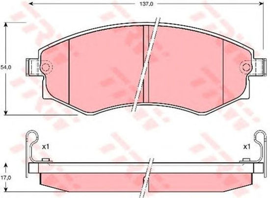 On Fren Balatası Elantra 90-97 - Sonata 90-98 - Coupe 96-98 - Musso 99-04 - Kora resmi