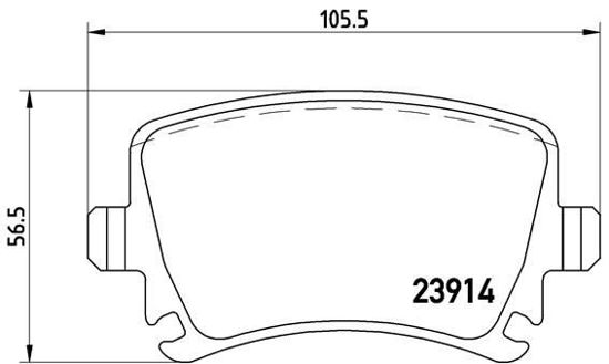 Arka Fren Balatası-Kablosuz-  Vw Caddy 04-11  Golf 04-14  Audi A3 04-13 resmi