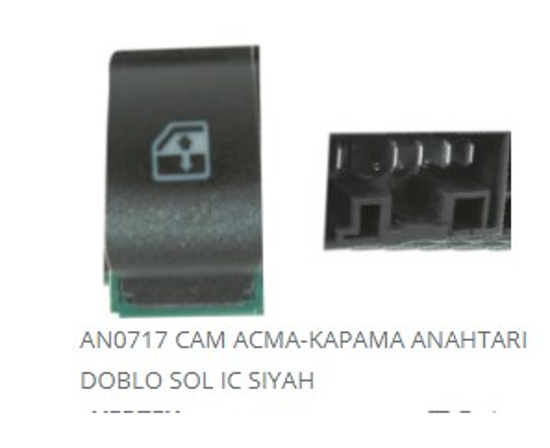 Cam Kaldırma Anahtarı Fiat Doblo Tekli Sol İç Sıyah resmi