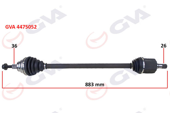 Komple Aks Sağ Golf 5ı 1.6i Auto. 08-13 883mm resmi