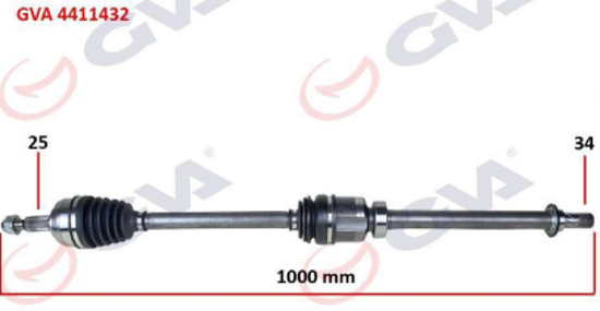 Komple Aks Sağ Megane 1v 1.5dcı 16- Euro6 A-T 1000mm resmi