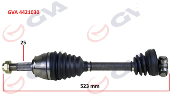 Komple Aks Sağ Palio-Albea-Doblo 1.3 Mtj 06 Kısa Tip 523mm resmi