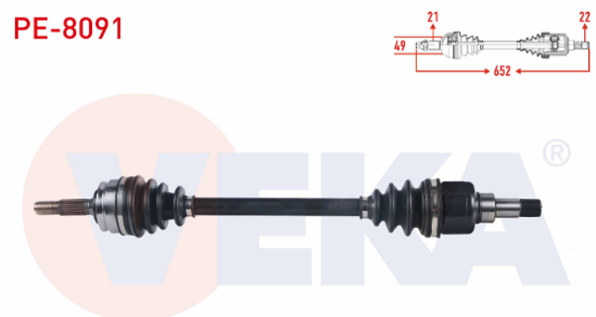 Komple Aks Sol On Peugeot 208 1.2 Uzunluk 652 Mm 2012- resmi